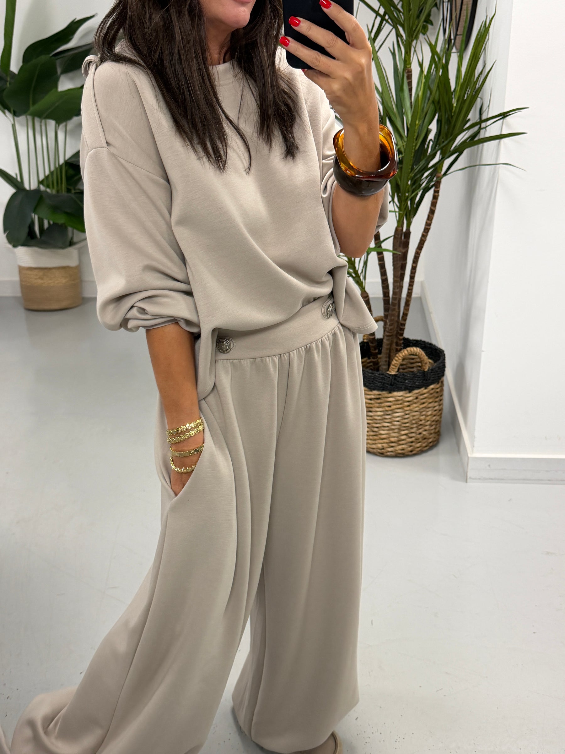 The Soft Touch Military Boxy Sweat - Taupe