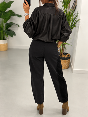 The Mayfair PU Shirt  - Black