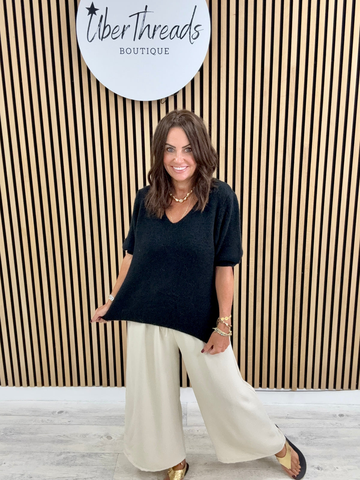 The Cropped Soft Knit - Black