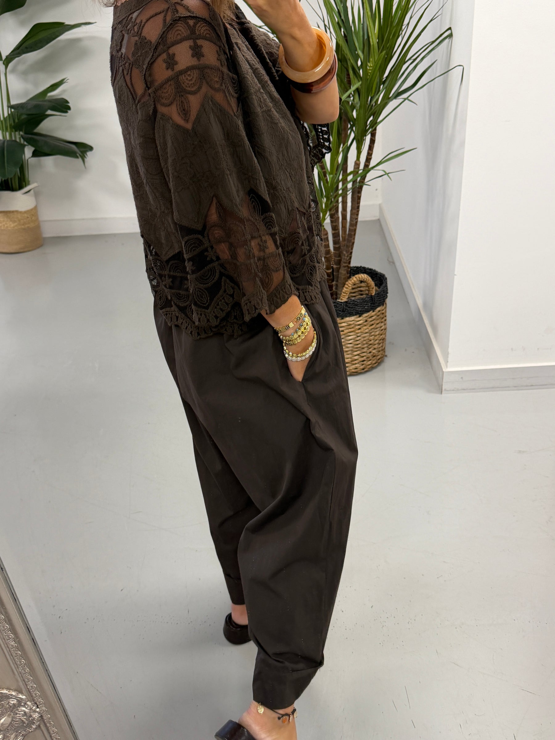 Seville Lace Top - Chocolate