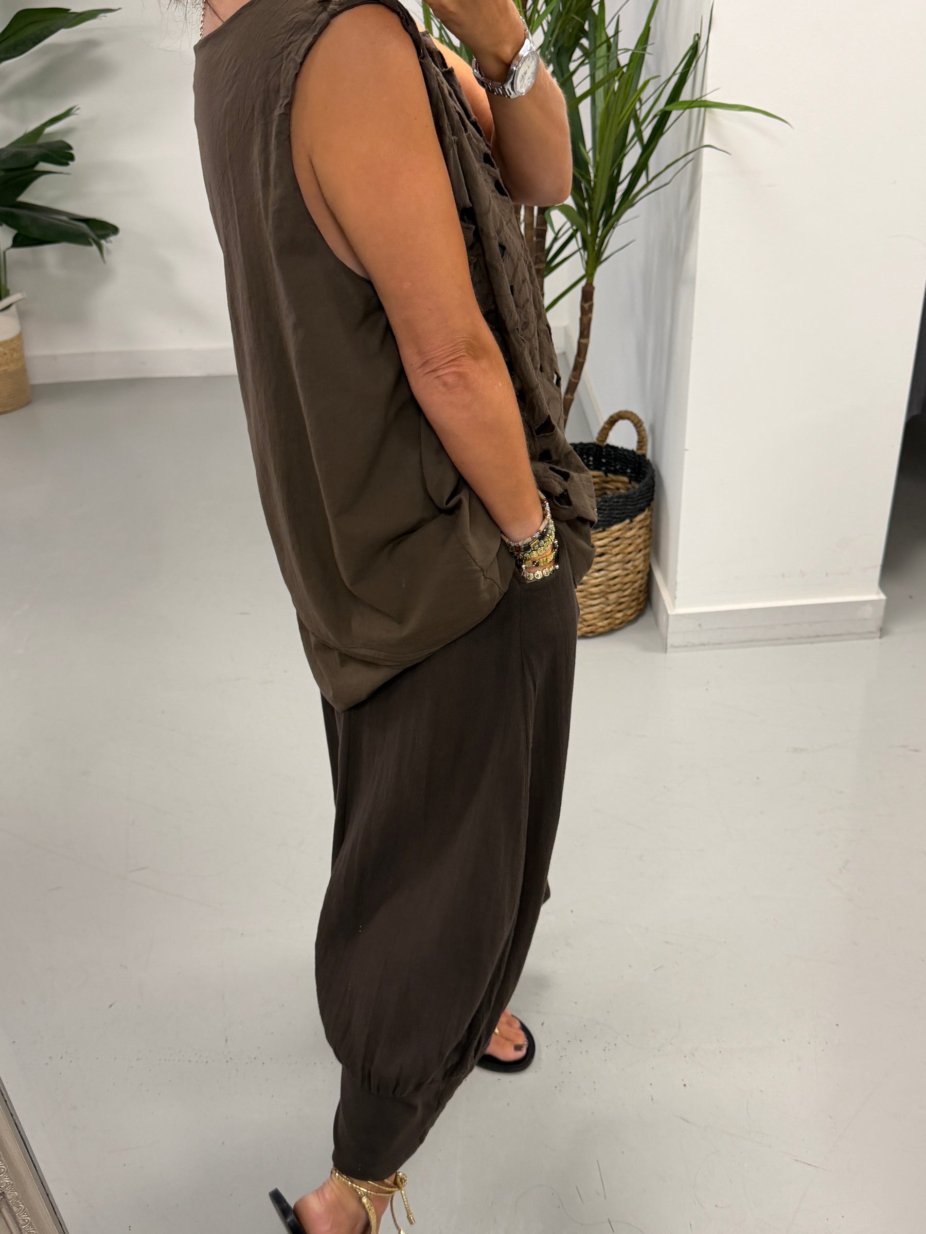 Willow Bloom Layered Tunic - Chocolate