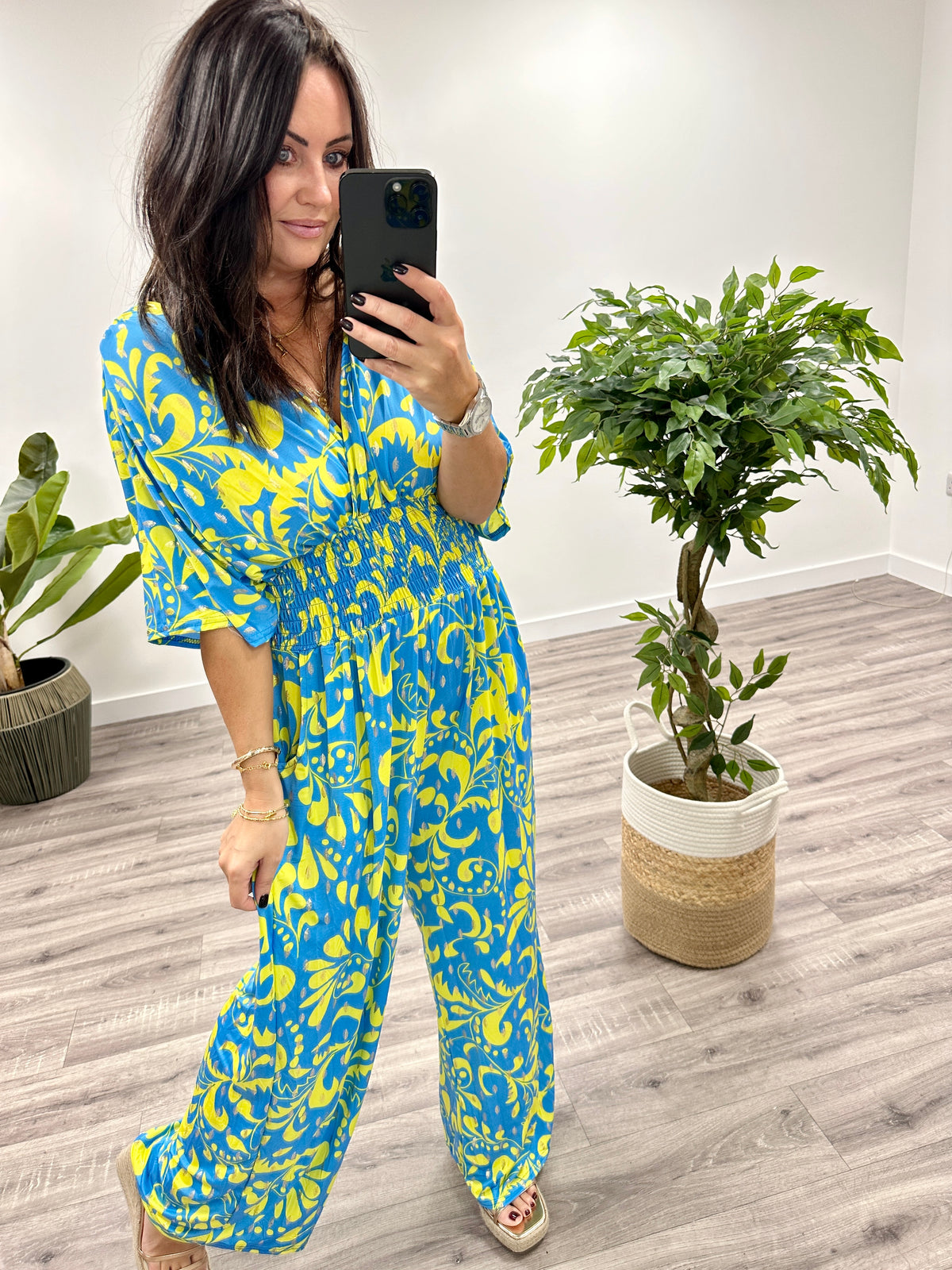 The Carribean Jumpsuit - Turquoise / Lime