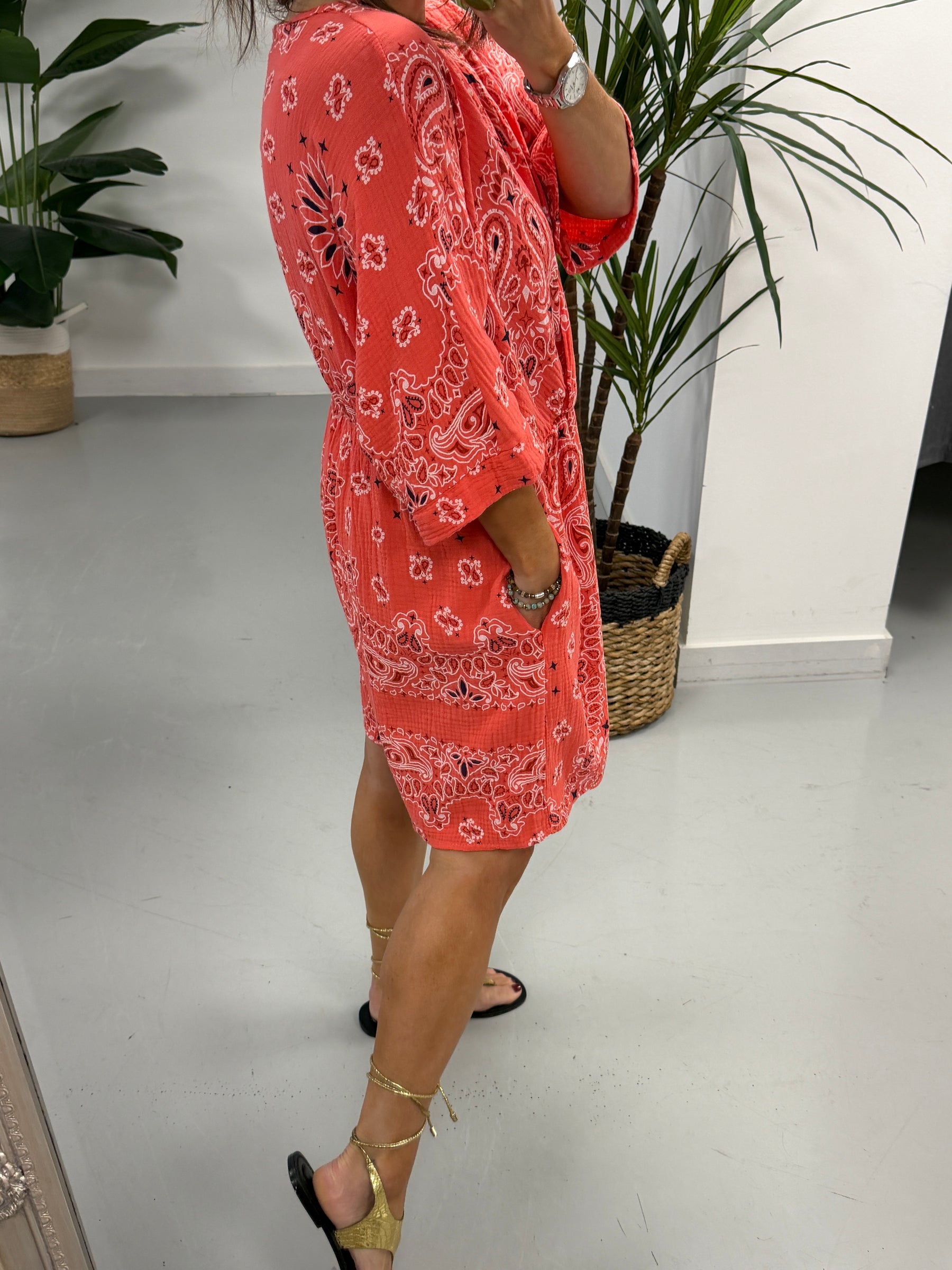The Bandana Valencia Playsuit - Coral