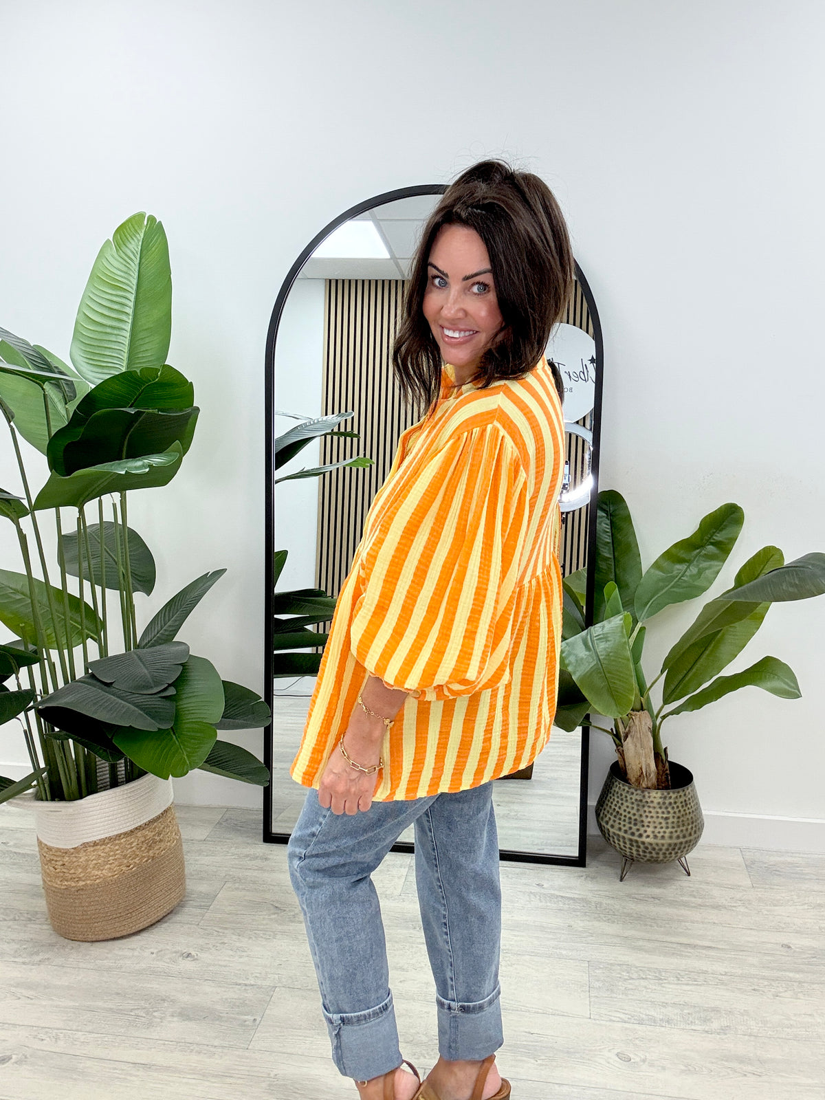 The Valencia Stripe Tunic - Yellow / Orange