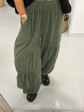 The Tiered Balloon Needlecord Trousers - Khaki