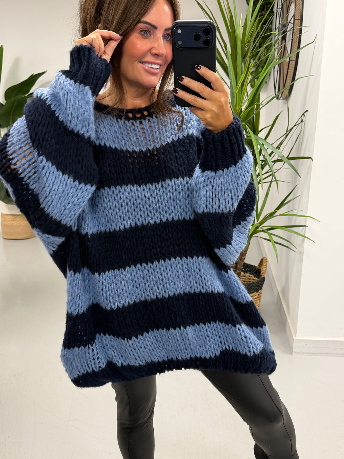 The Costal Loose Knit Stripe - Blue/Navy (Size 12-18)