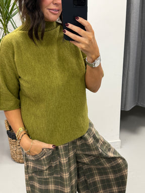 Aspen Crop Sleeve Knit - Pistachio
