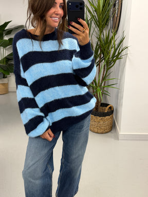 The Buxton Stripy Knit - Blue/Turquoise (Size 8-16)