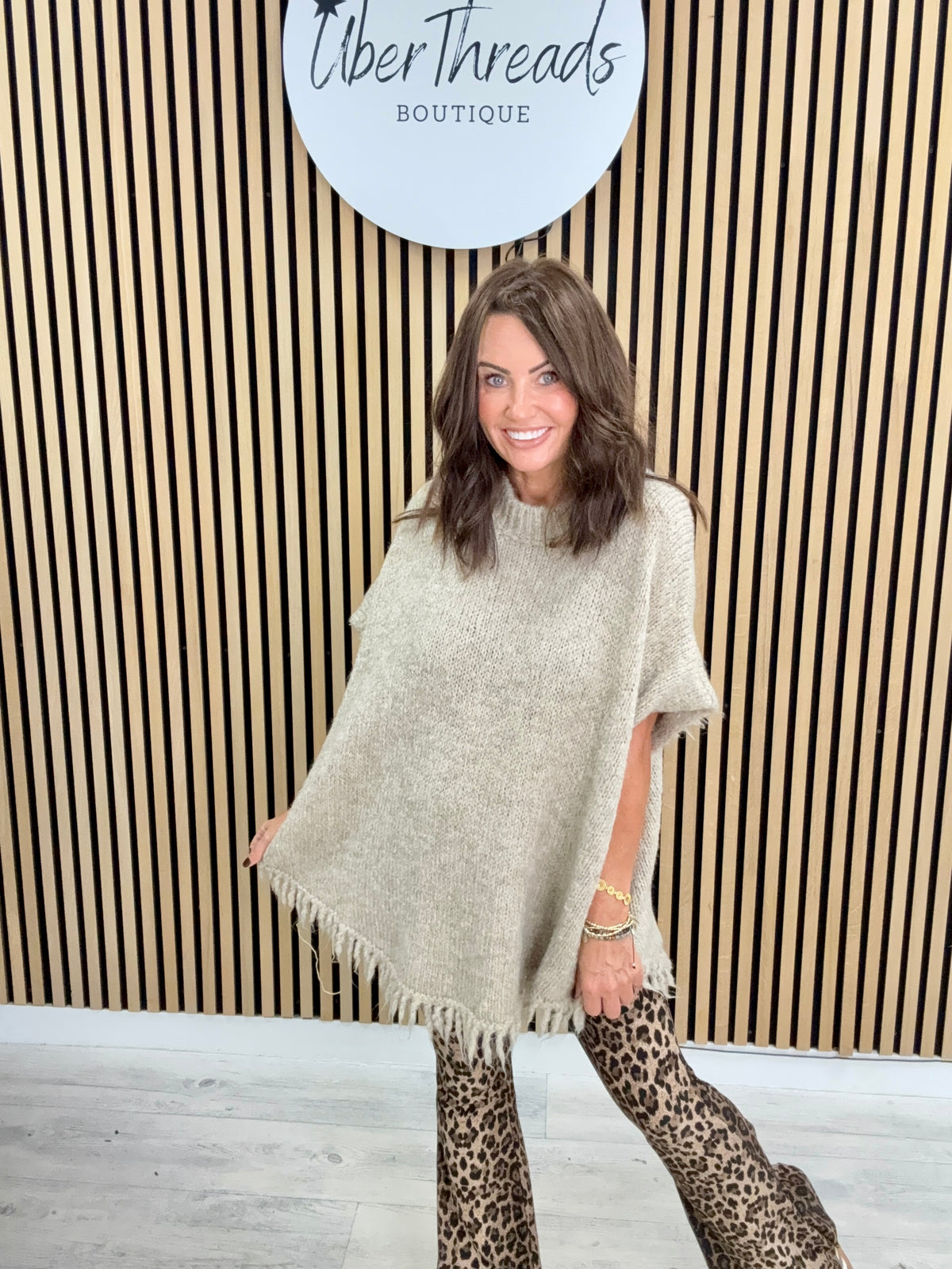The Sleeveless Fringed Knit - Oatmeal