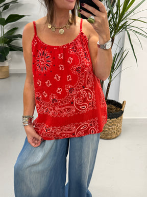 Valencia Bandana Slouch Vest - Red