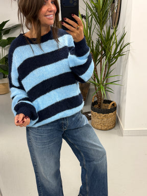 The Buxton Stripy Knit - Blue/Turquoise (Size 8-16)