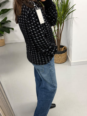 Super Soft Dogtooth Knit - Black