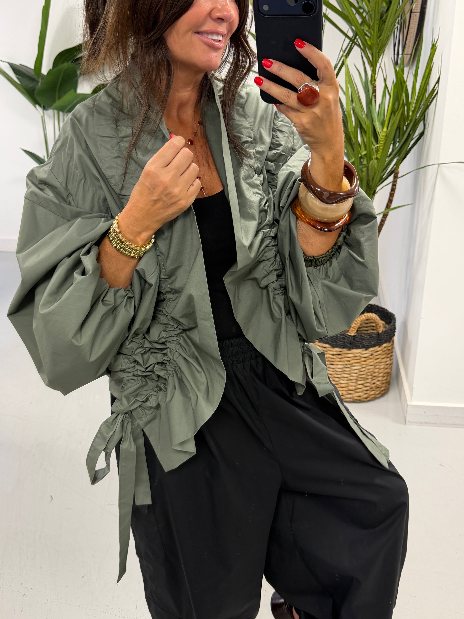 The Urban Ruched Jacket - Khaki