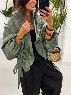 The Urban Ruched Jacket - Khaki