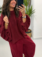 Zeta Otto Chunky Sleeve Knit - Wine (Size 10-18)