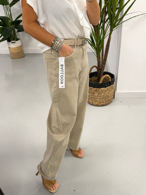 Balloon Leg Jeans - Beige