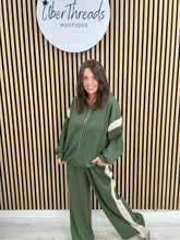 The Stripe Scuba Zip Hooded  Tracksuit - Khaki