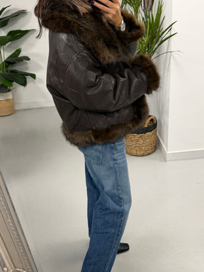 The Reversible PU/Faux Fur Jacket - Chocolate