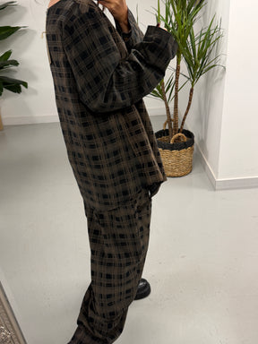 The Herritage Check Needlecord Tunic - Chocolate/Black (Size 12-16)
