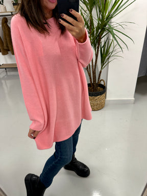 The Chelsea Round Neck Knit - Candy Pink