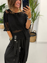 Lyra Lace Mesh Tunic - Black