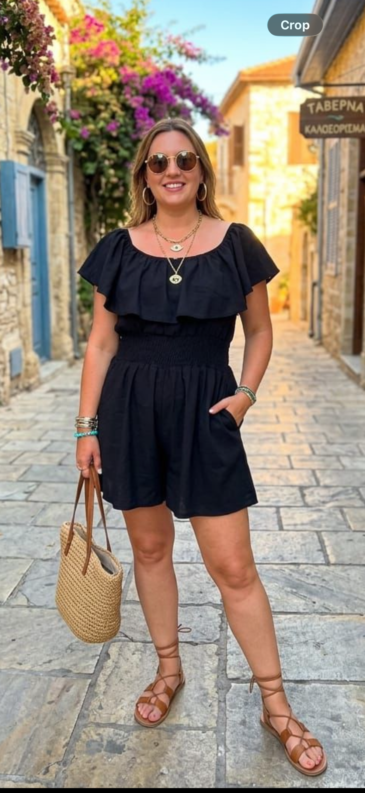 Luna Bardot Playsuit - Black