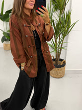 Bailey Wide Stripe Military Jacket - Rust