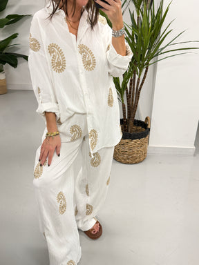 The Paisley Two Piece - White