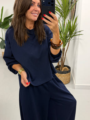 The Soft Touch Military Boxy Sweat - Navy Blue