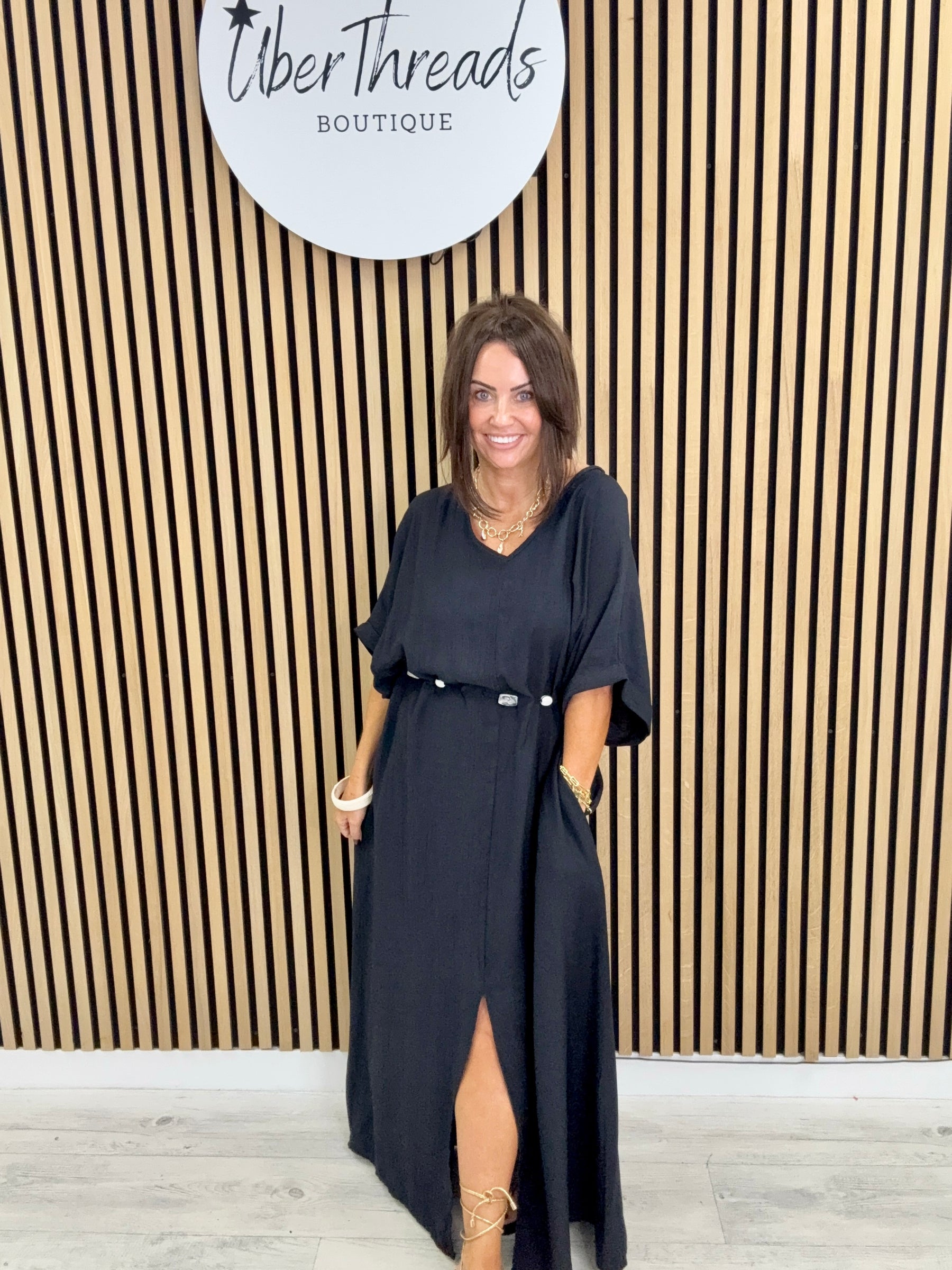 The Bondi Sands Split Dress - Black
