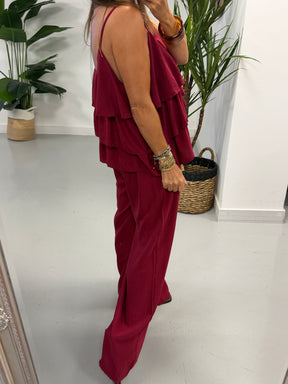Crinkle Rara Co Ord - Wine