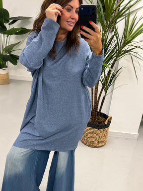Casual Edge Pocket Top - Baby Blue (Special Buy - No Return)
