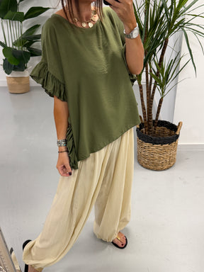 The Side Frill Tunic - Green