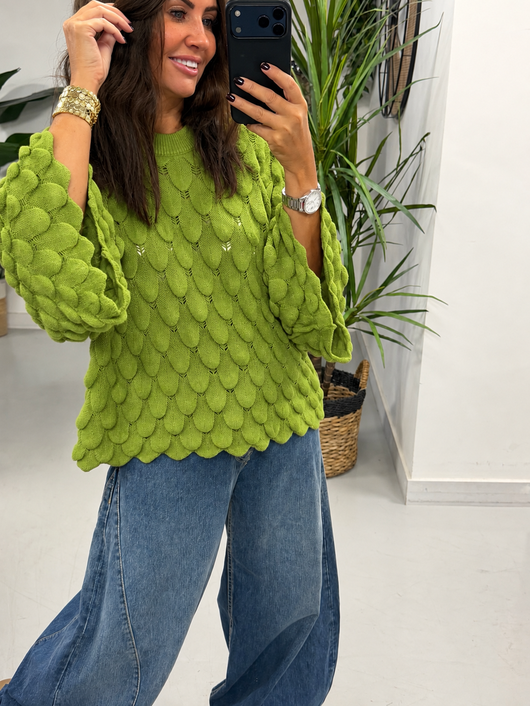 Soft Touch Tear Drop Knit - Pistachio  (Size 8 - 16)