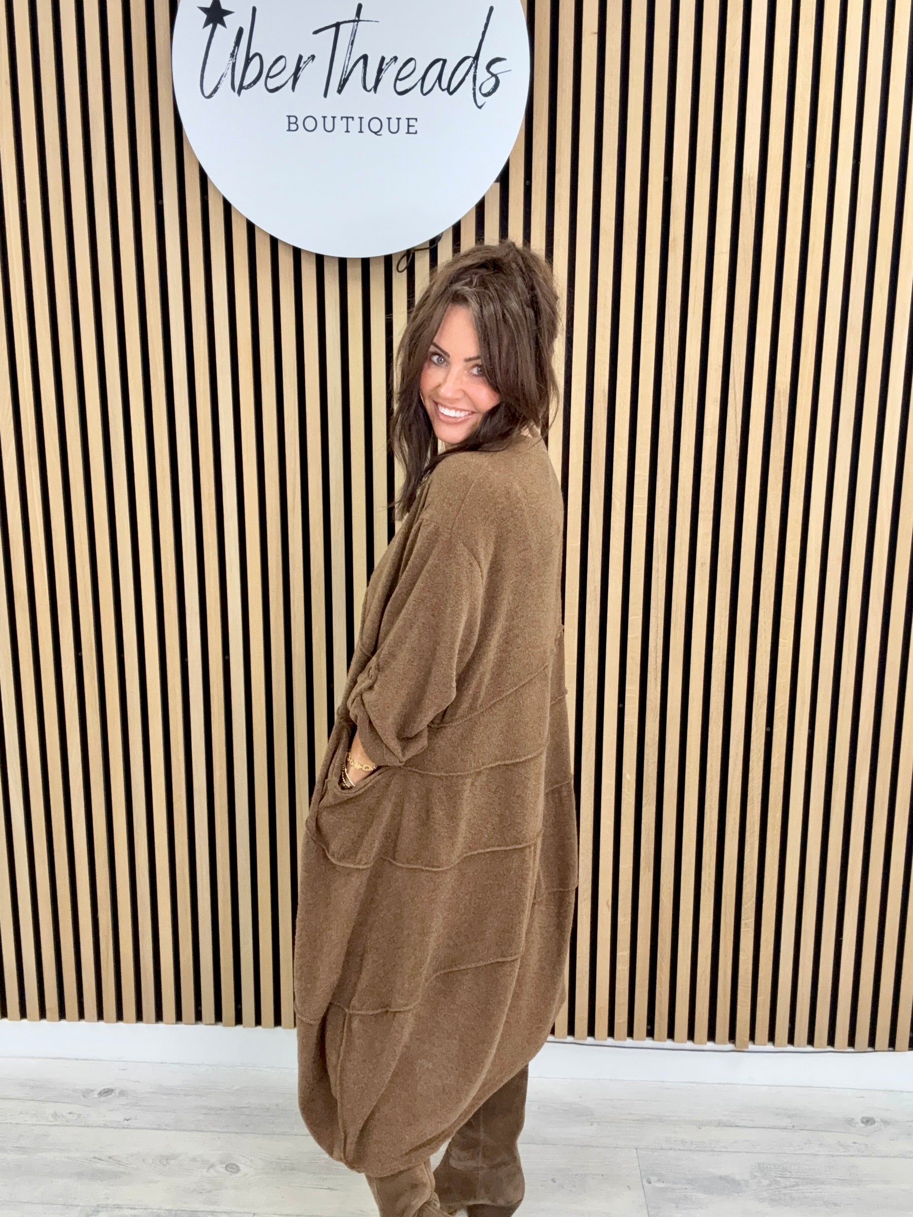 The Slouch Pocket Dress - Chocolate