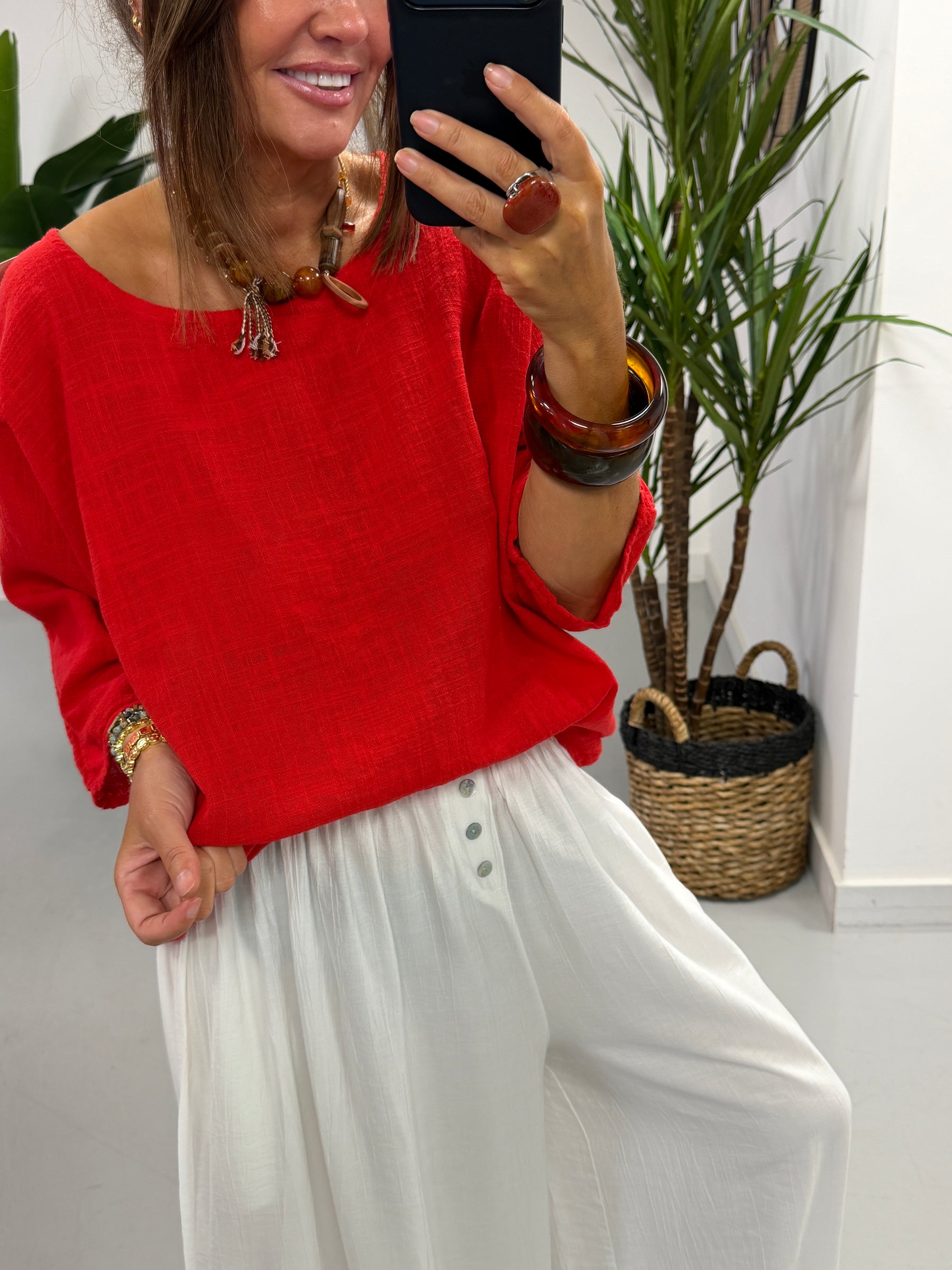 Basic Cotton Top - Red