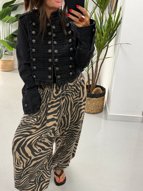 The Jude Cropped Military Denim Jacket