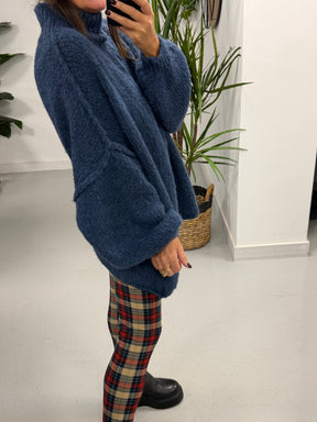 The Rustic Soft Knit - Denim Blue