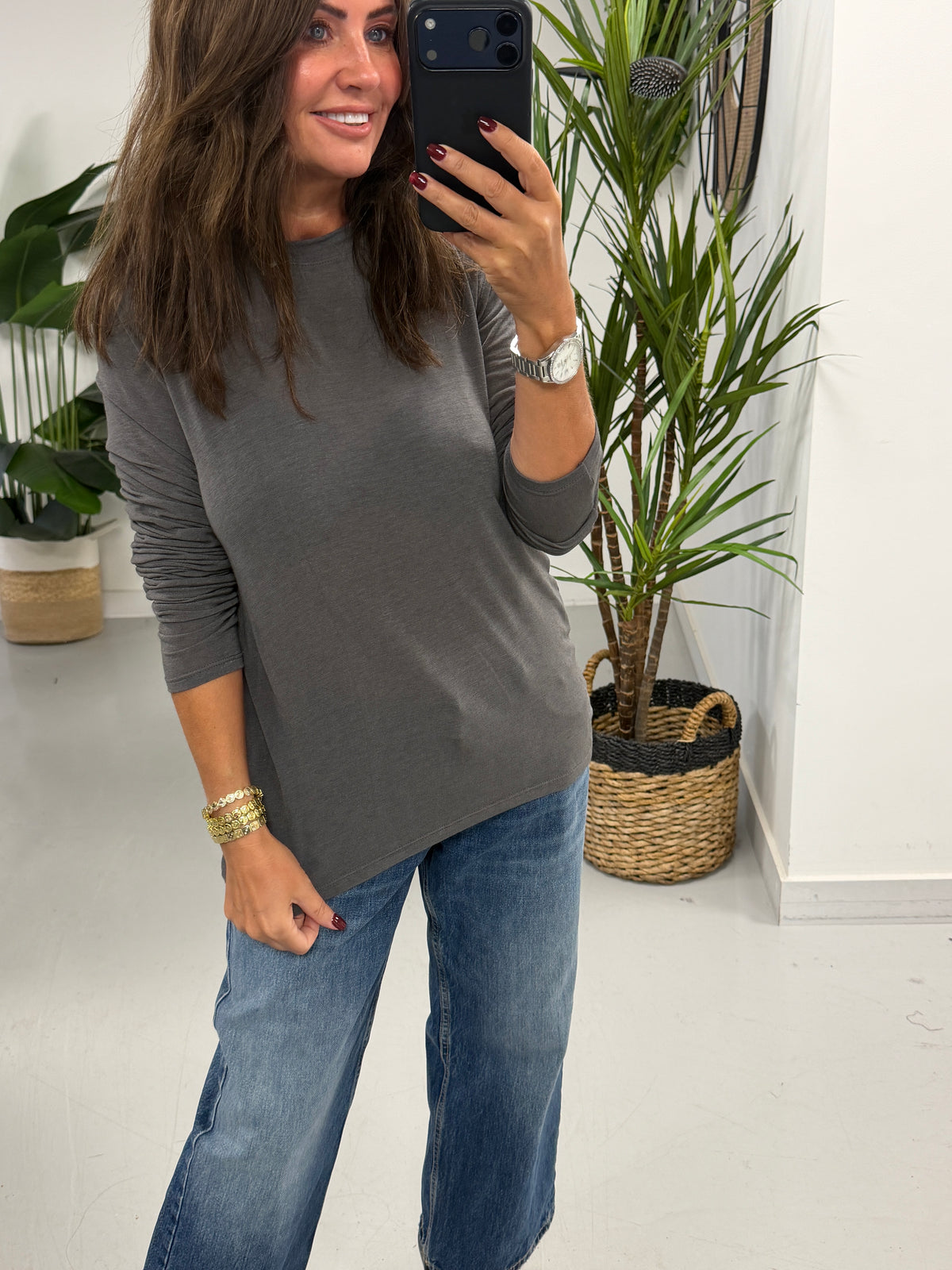 The Cashmere Blend Layering Top - Grey (Size 12-18)