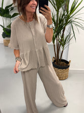 The Hallie Peplum Two Piece - Taupe