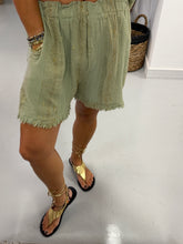 Golden Sands Frayed Shorts - Sage