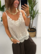 Sorrento Crochet Cami - Oyster