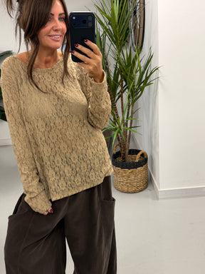 The Lace Mesh - Camel (Size 12-18)