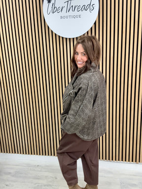 The Harris Asymmetric Zipped Jacket - Chocolate