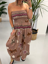 Funky Animal Bandeau Jumpsuit  - Taupe