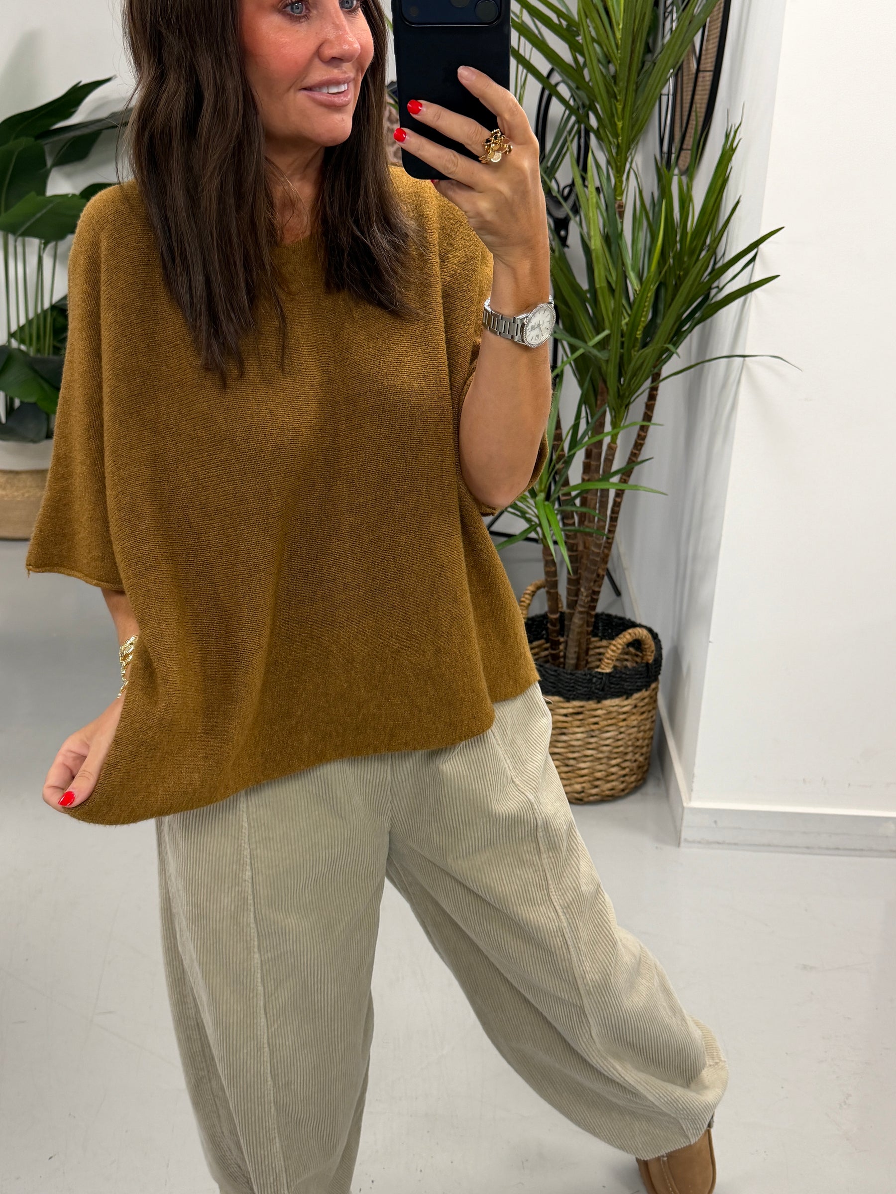 Gracie Crop Sleeve Knit - Copper (Size 10 - 18)