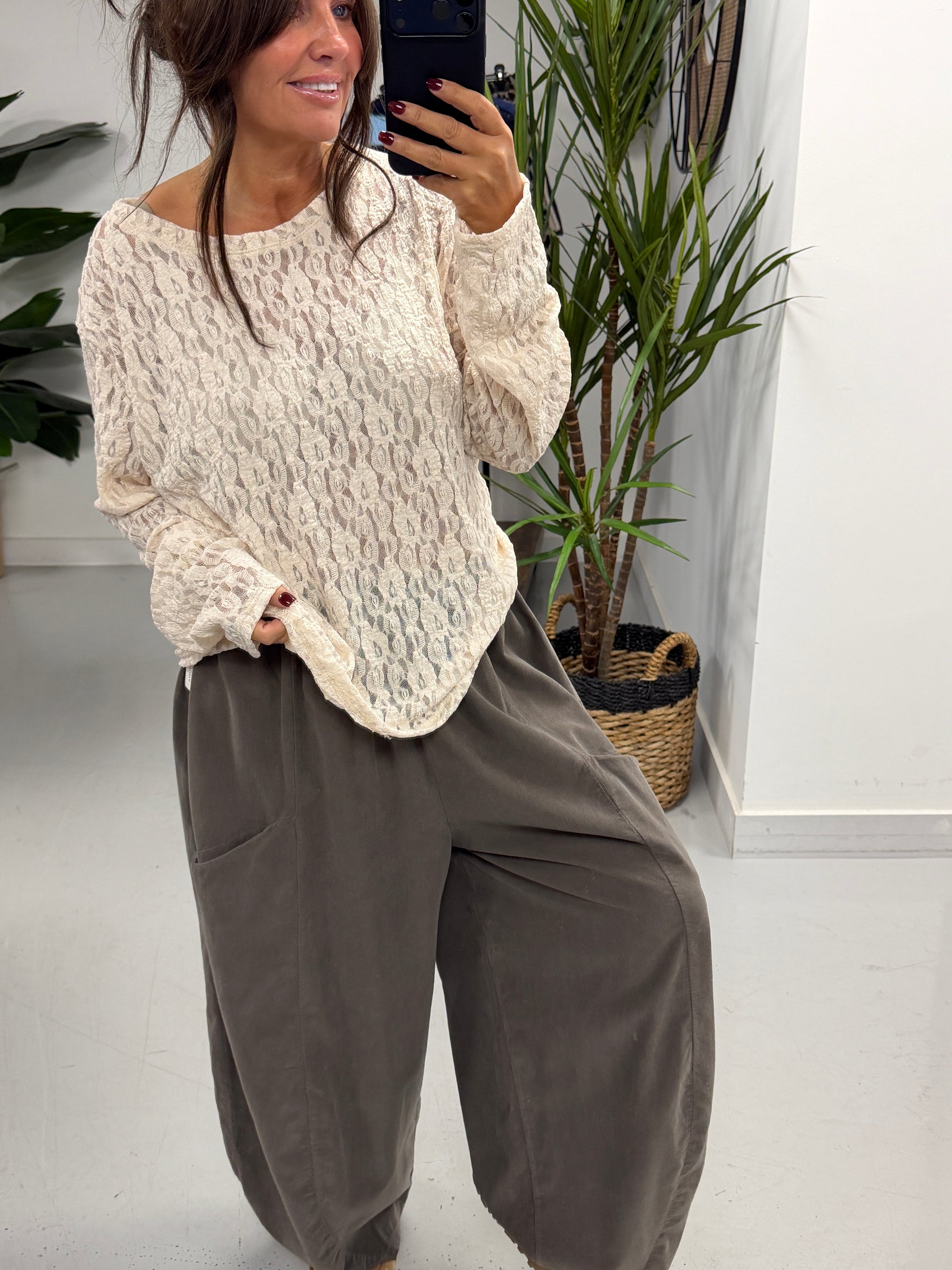 The Barrel Pocket Needlecord Joggers - Taupe (Size 10-18)