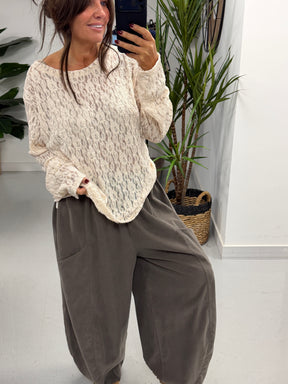 The Barrel Pocket Needlecord Joggers - Taupe (Size 10-18)