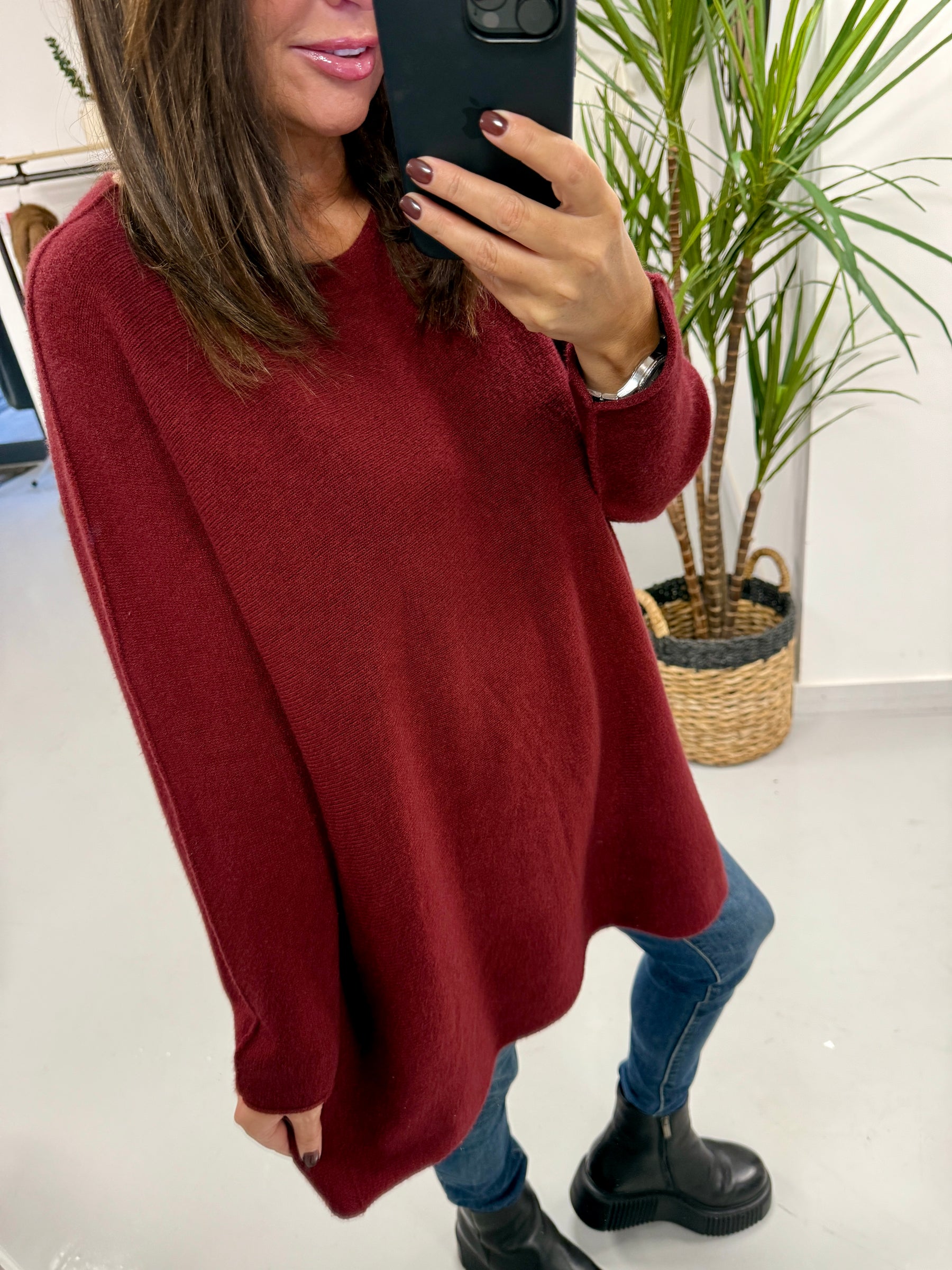 The Chelsea Round Neck Knit - Dark Mulberry