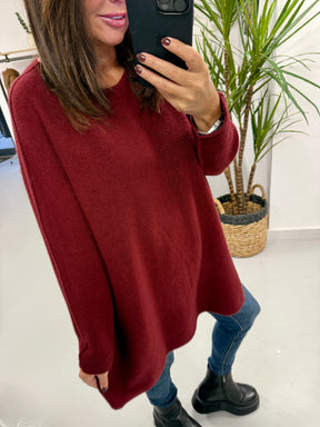 The Chelsea Round Neck Knit - Dark Mulberry